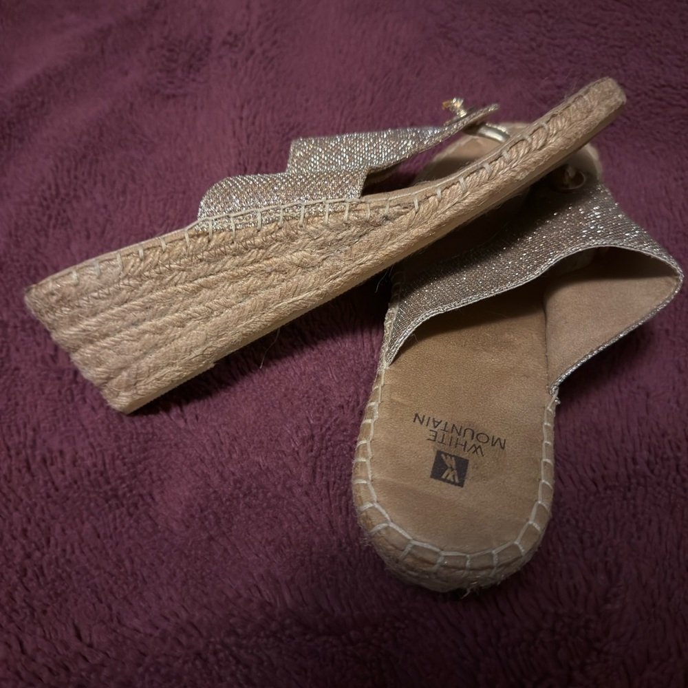 White Mountain Women's Sparkling Espadrille Wedges